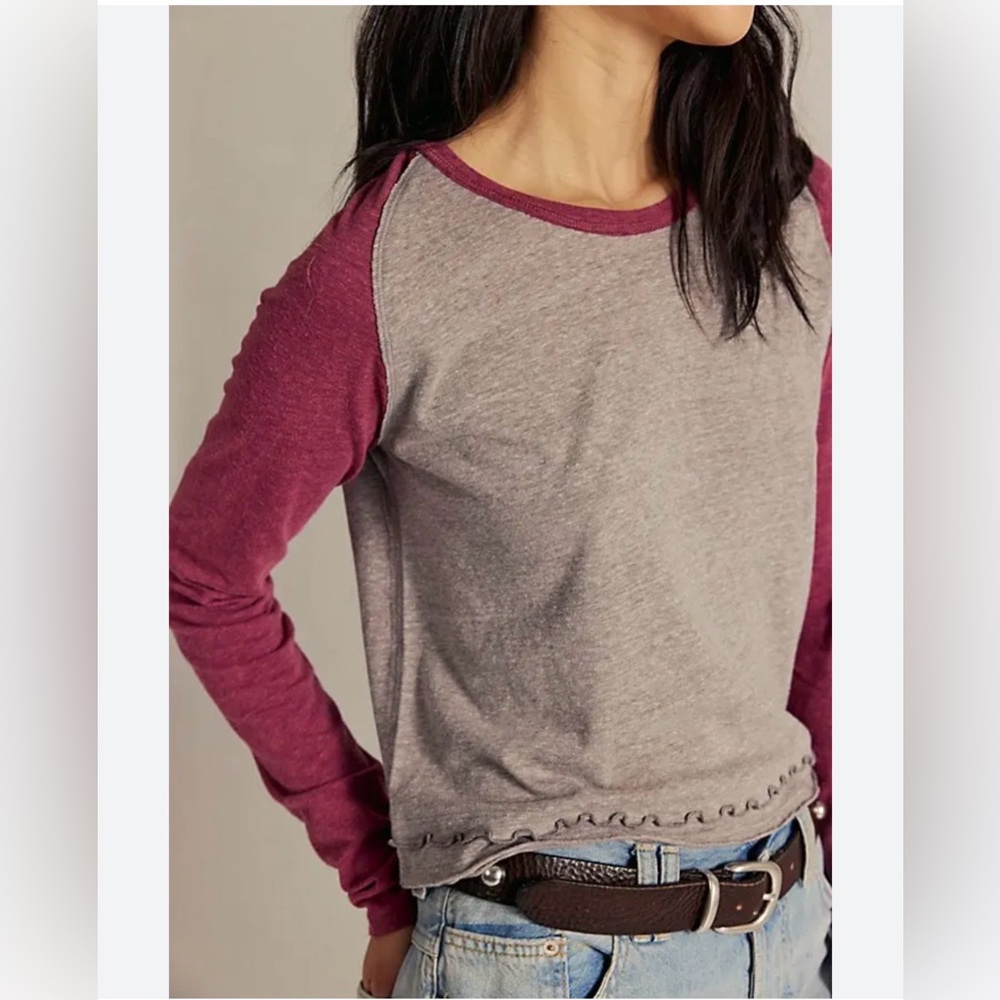 We The Free Deja Vu Long Sleeve Tee in Holly Berry Combo